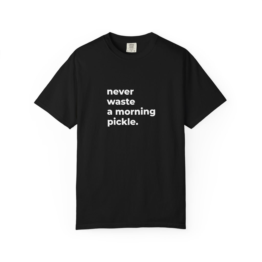 Morning Pickle Tee — Black | Never Waste White
