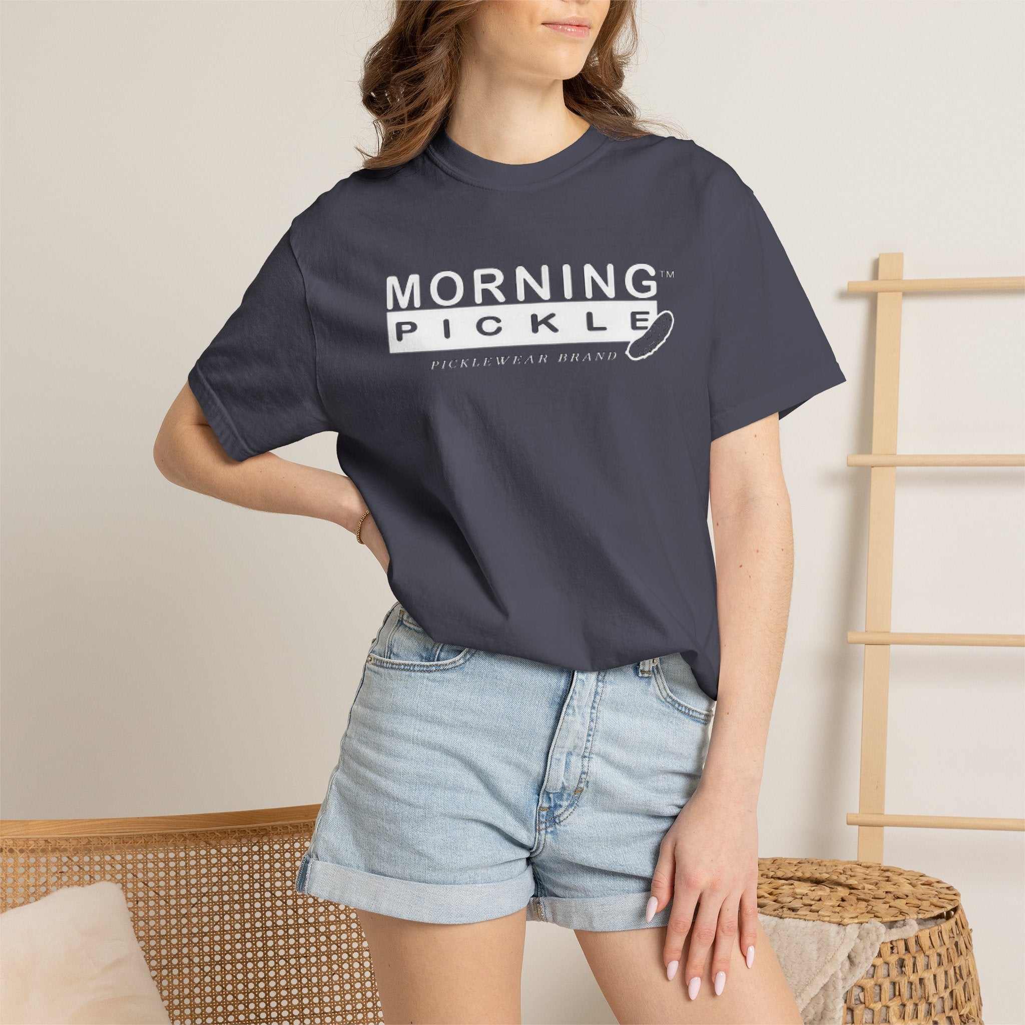 Morning Pickle Tee — Navy