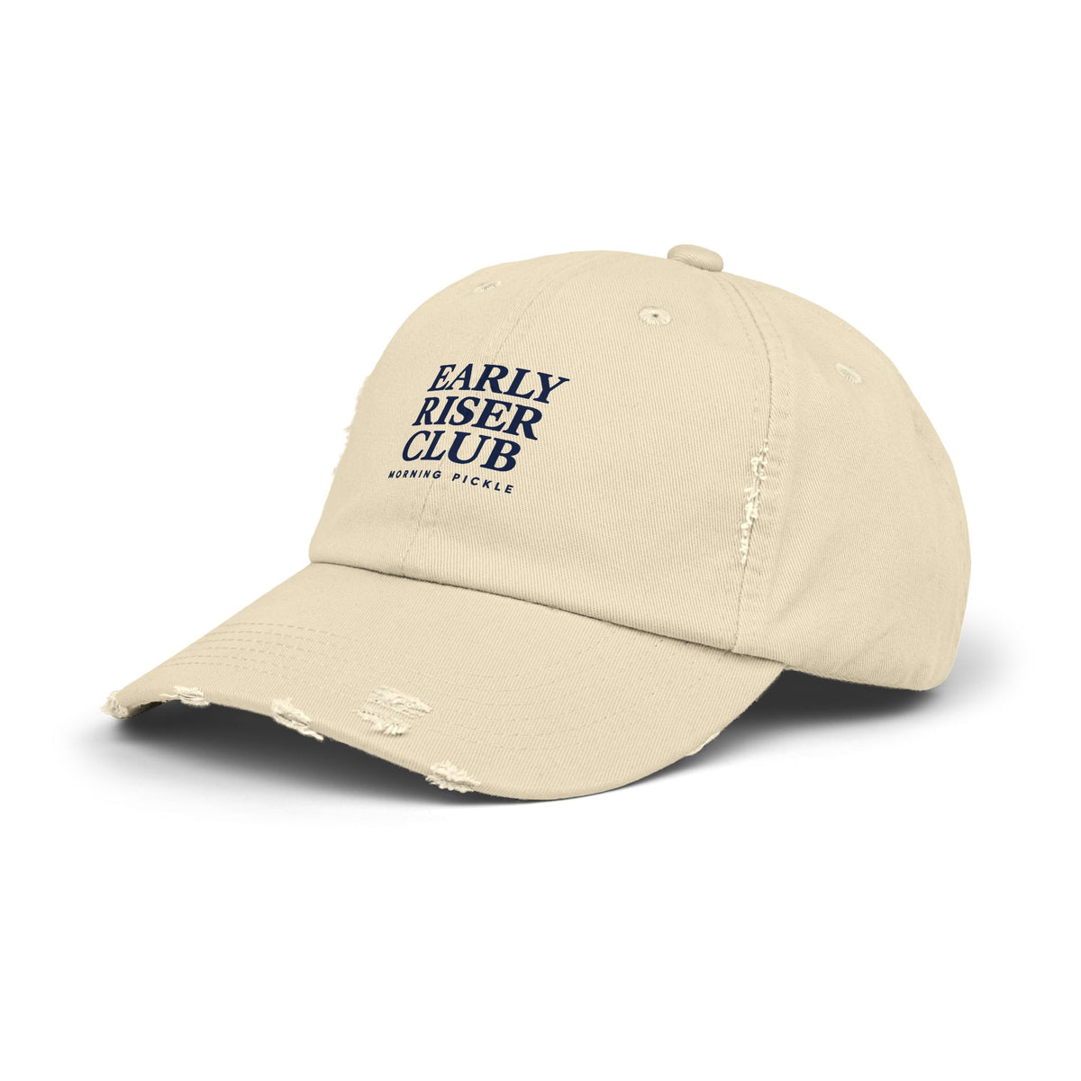 Early Riser Club Distressed Cap – Vintage Morning Person Baseball Hat