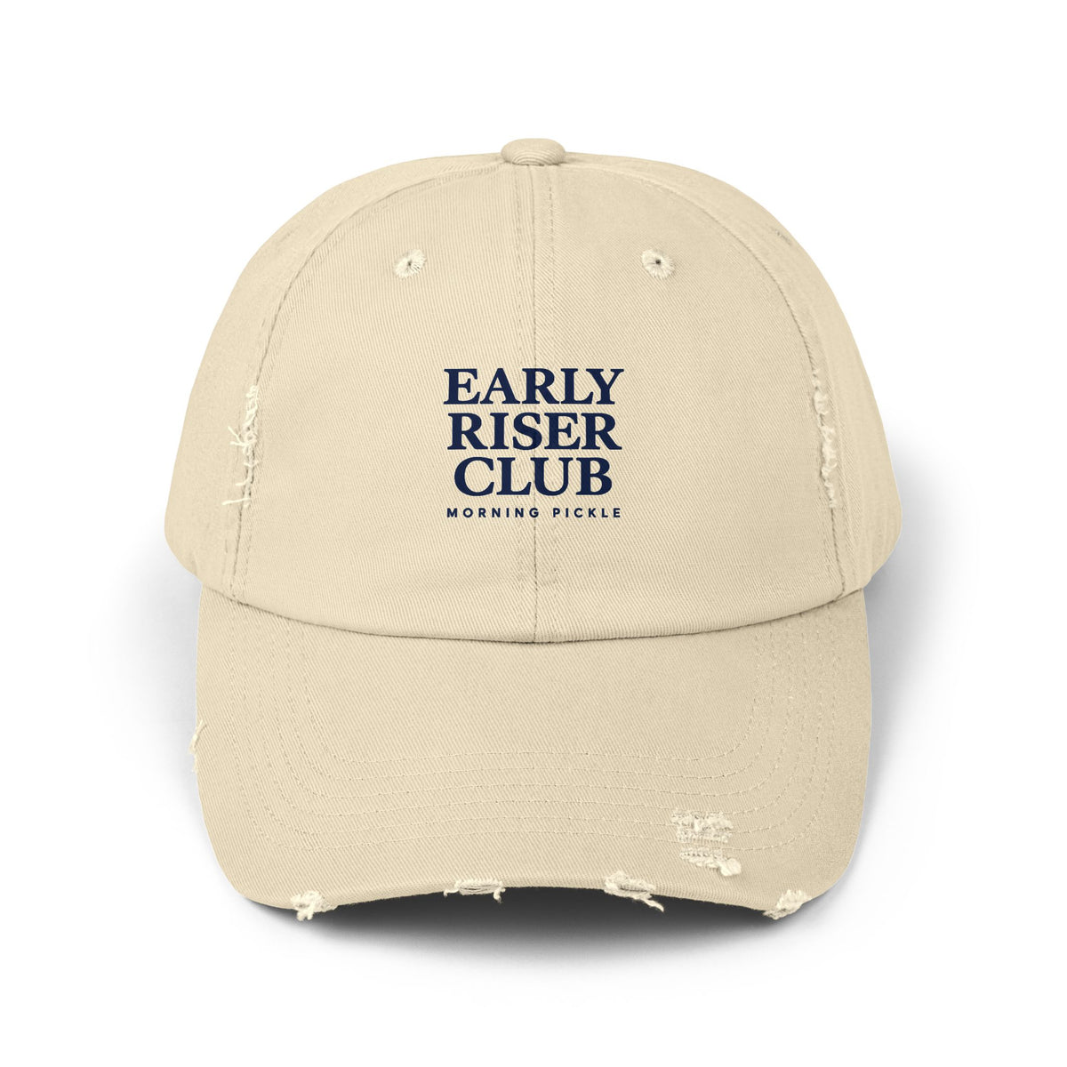 Early Riser Club Distressed Cap – Vintage Morning Person Baseball Hat