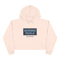 Crop Hoodie — "Never Waste a Morning Pickle" Cute Pickle Graphic Crop Hoodie