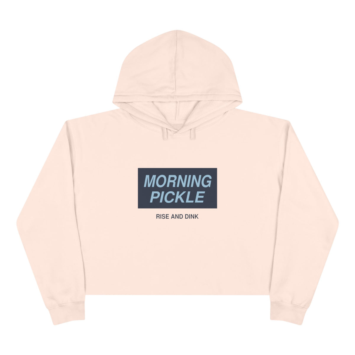 Crop Hoodie — "Never Waste a Morning Pickle" Cute Pickle Graphic Crop Hoodie