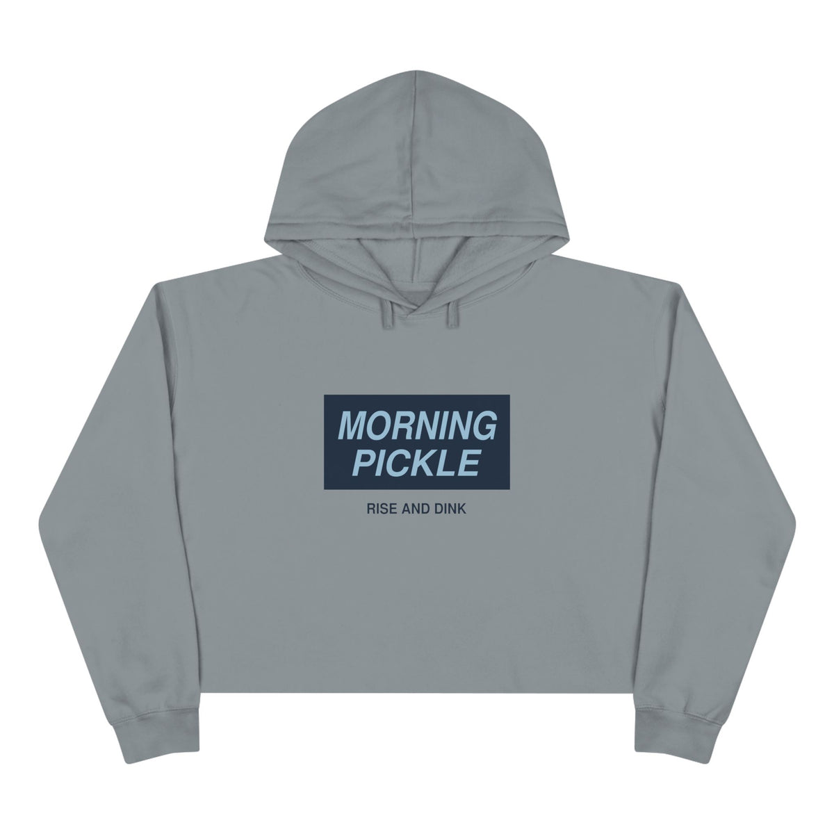 Crop Hoodie — "Never Waste a Morning Pickle" Cute Pickle Graphic Crop Hoodie